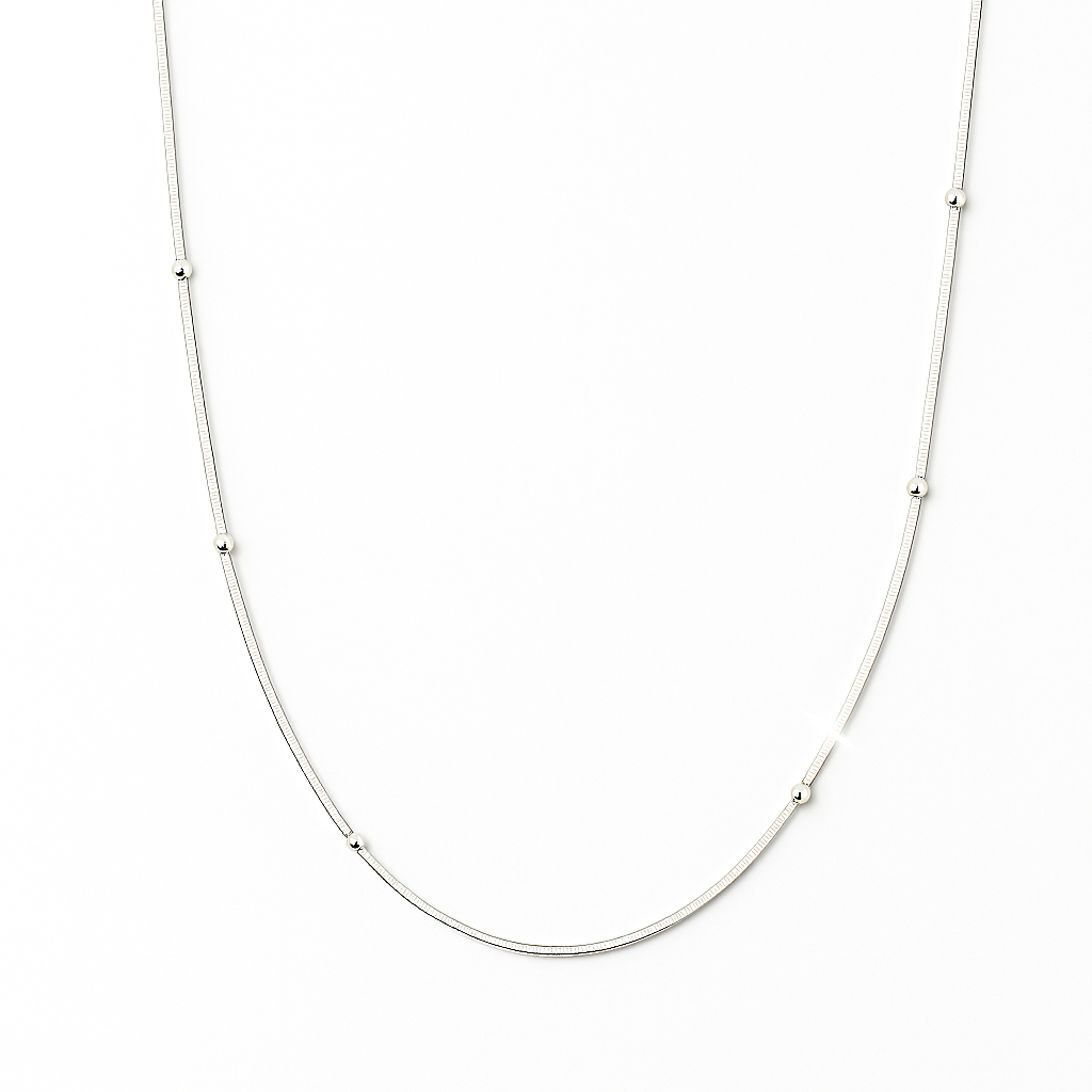 Silver Bead Station Chain